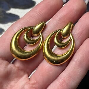 Napier Vintage Gold Tone Dangle Drop Earrings Classic